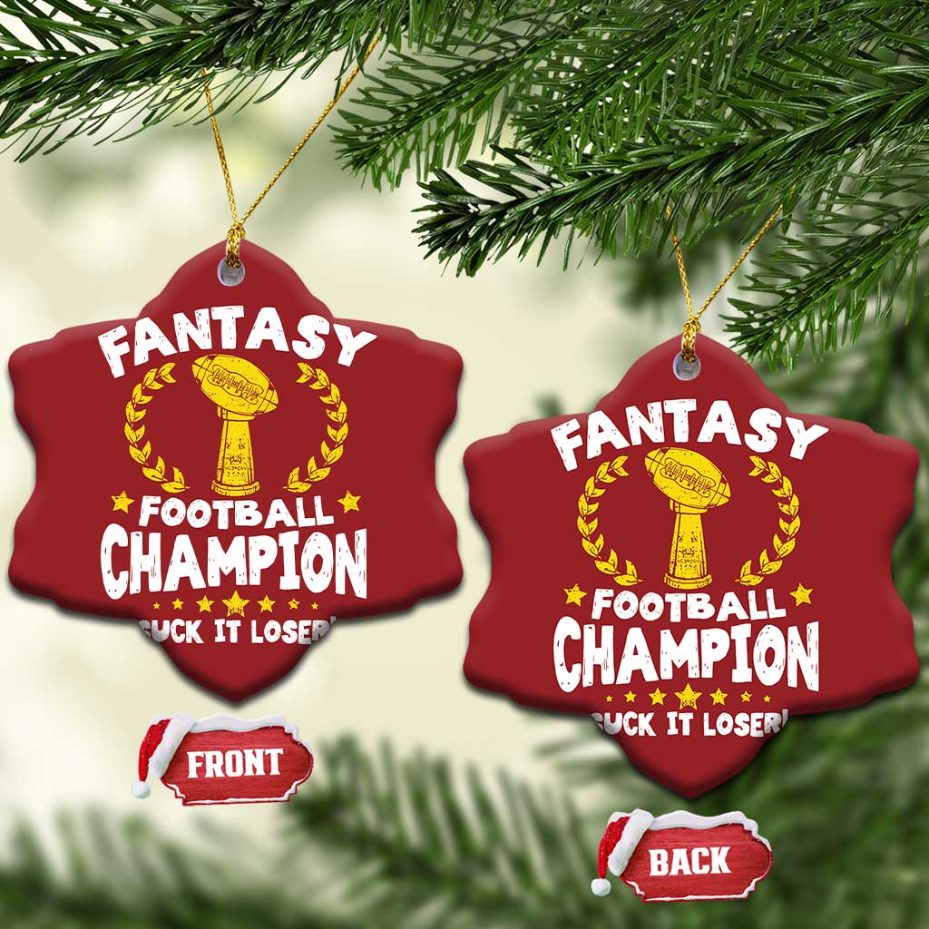 Fantasy Football Legend Christmas Ornament Suck It Loser Funny Champ Champion Draft - Wonder Print Shop
