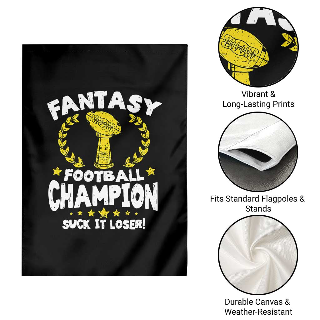 Fantasy Football Legend Garden Flag Suck It Loser Funny Champ Champion Draft - Wonder Print Shop