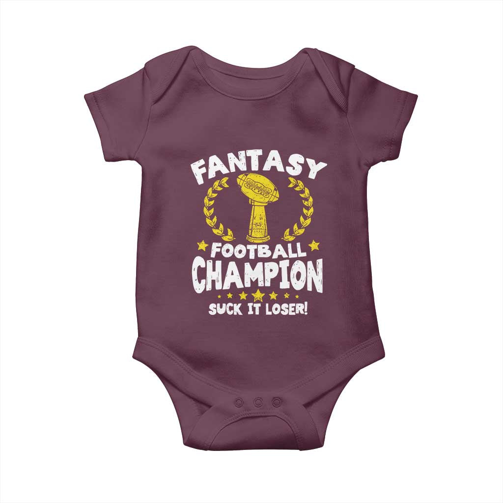Fantasy Football Legend Baby Onesie Suck It Loser Funny Champ Champion Draft - Wonder Print Shop