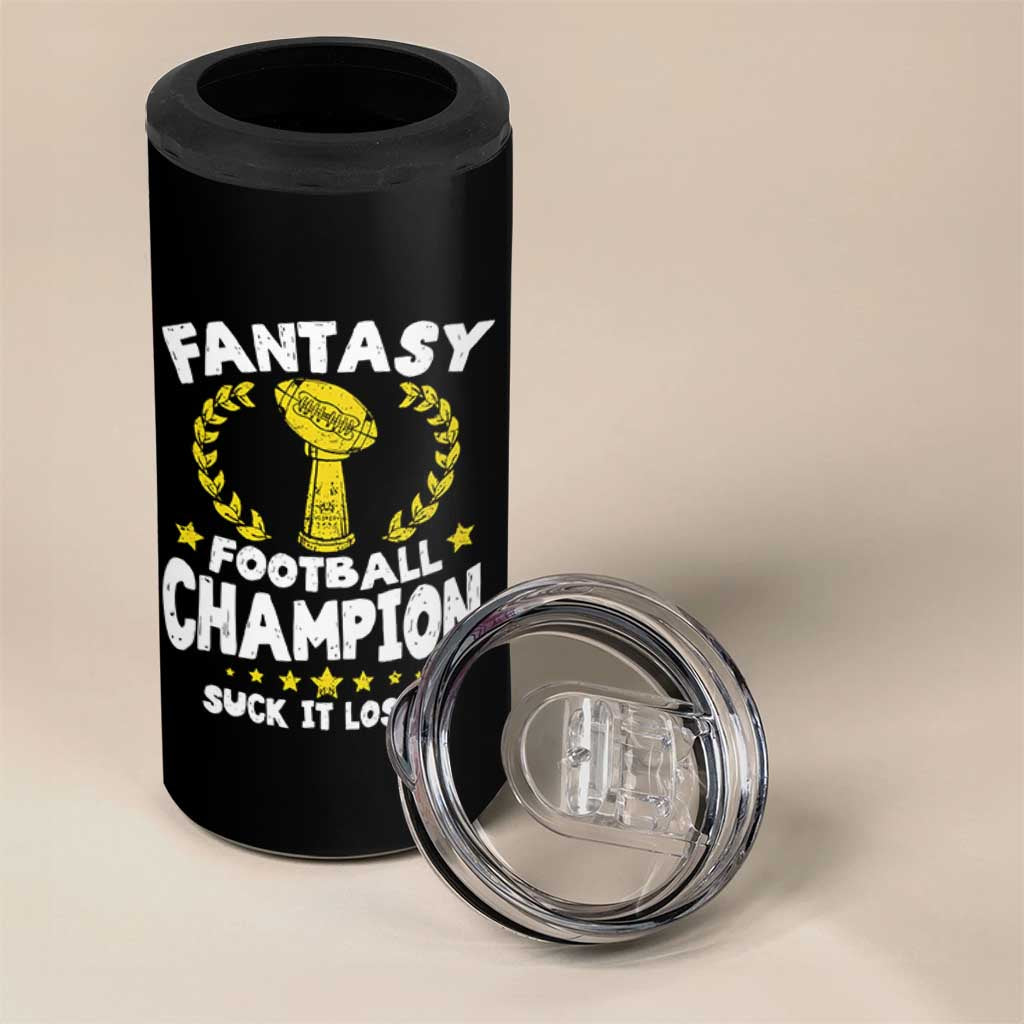 Fantasy Football Legend 4 in 1 Can Cooler Tumbler Suck It Loser Funny Champ Champion Draft - Wonder Print Shop
