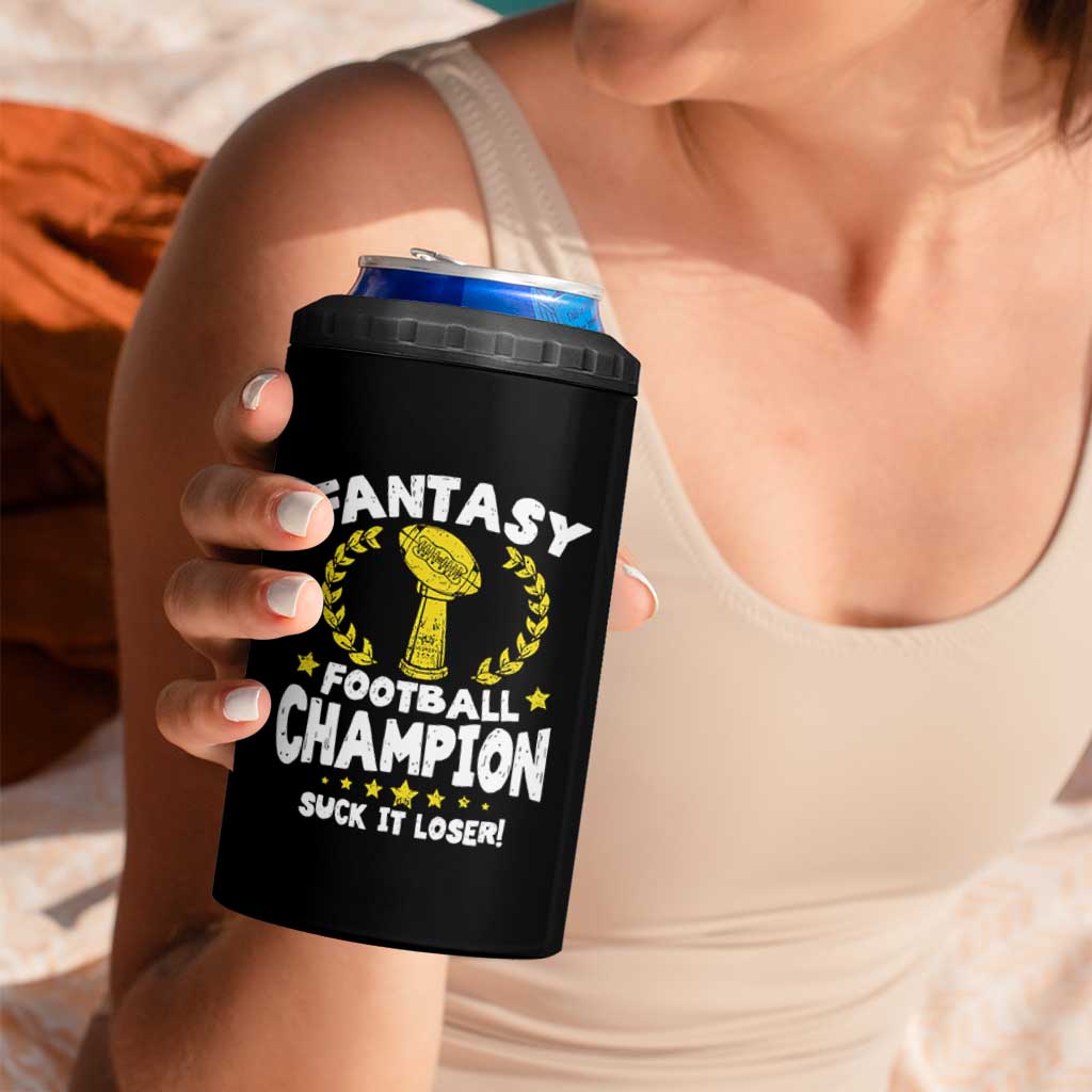 Fantasy Football Legend 4 in 1 Can Cooler Tumbler Suck It Loser Funny Champ Champion Draft - Wonder Print Shop