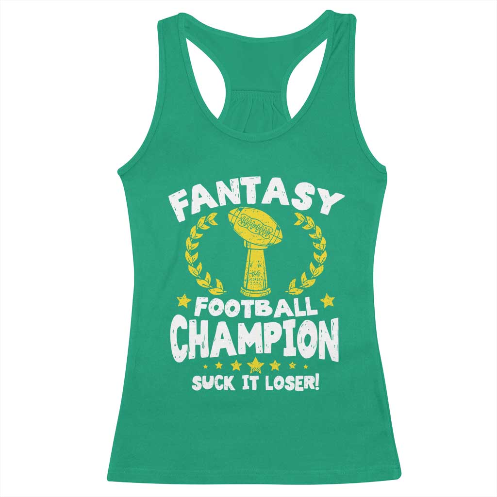 Fantasy Football Legend Racerback Tank Top Suck It Loser Funny Champ Champion Draft - Wonder Print Shop