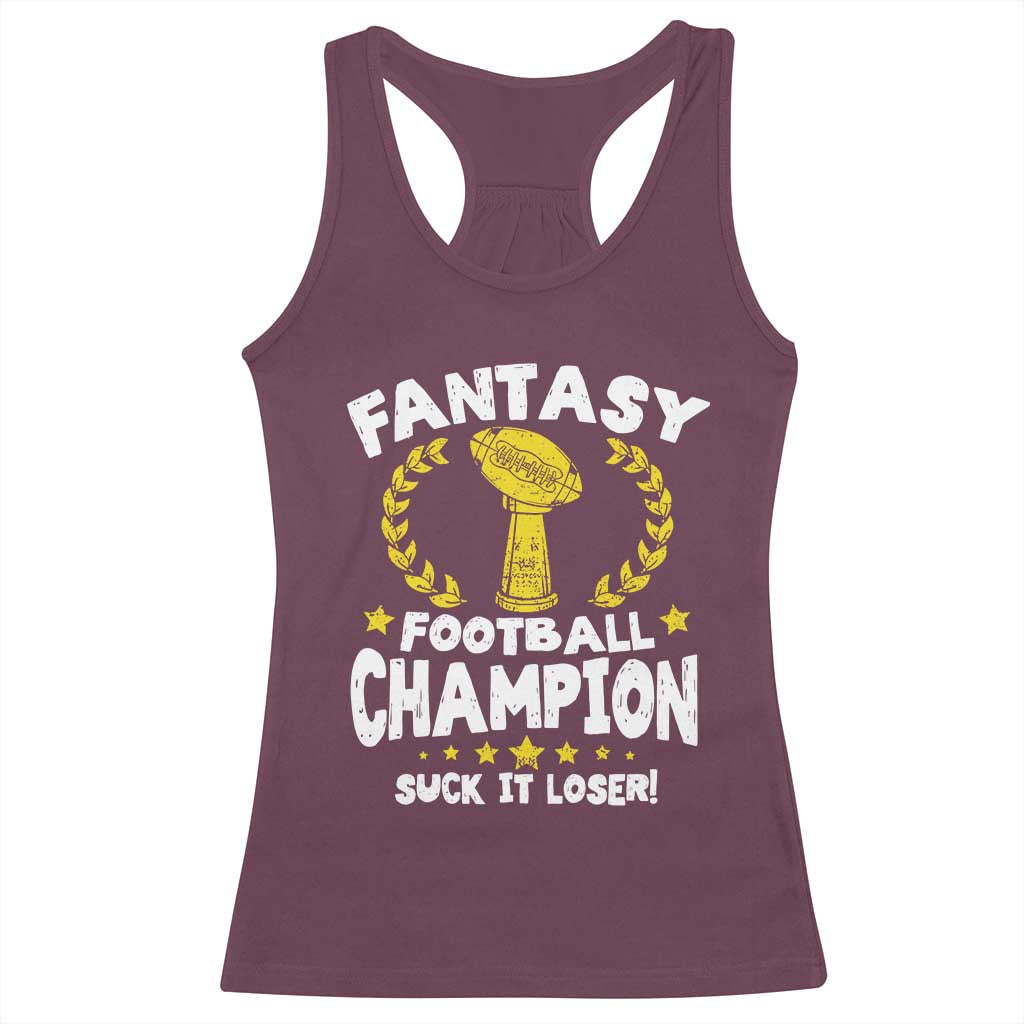 Fantasy Football Legend Racerback Tank Top Suck It Loser Funny Champ Champion Draft - Wonder Print Shop