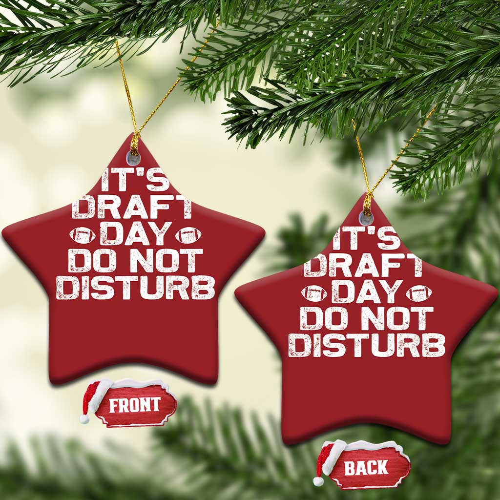 Funny Fantasy Football Christmas Ornament It's Draft Day Do Not Disturb - Wonder Print Shop