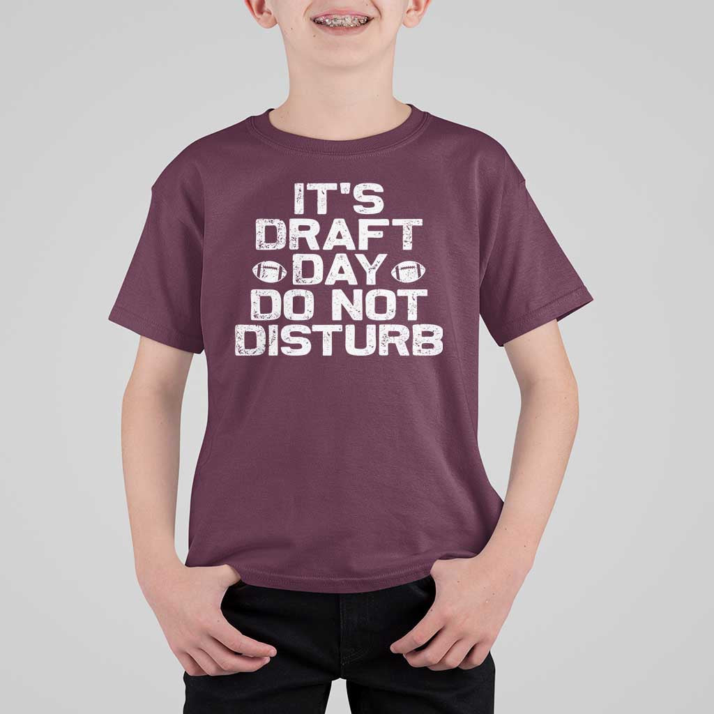 Funny Fantasy Football T Shirt For Kid It's Draft Day Do Not Disturb - Wonder Print Shop