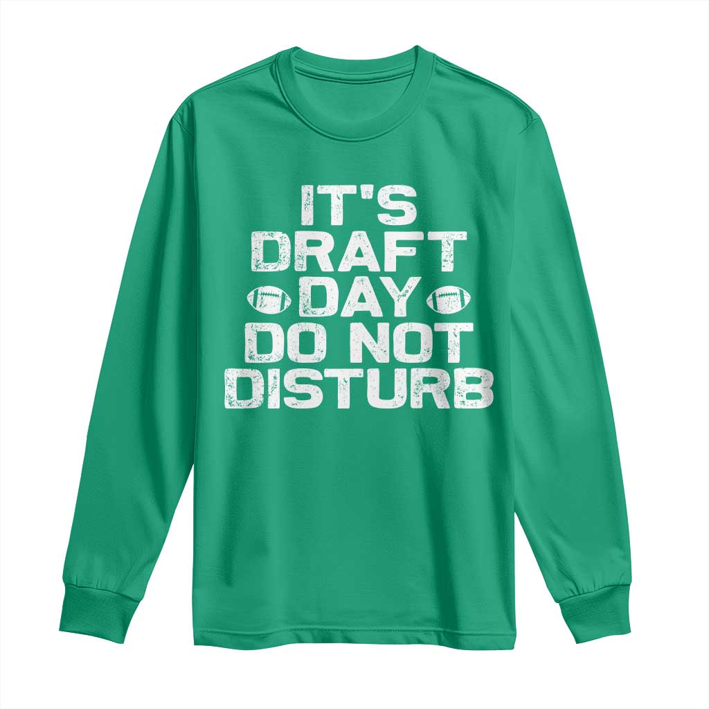 Funny Fantasy Football Long Sleeve Shirt It's Draft Day Do Not Disturb - Wonder Print Shop
