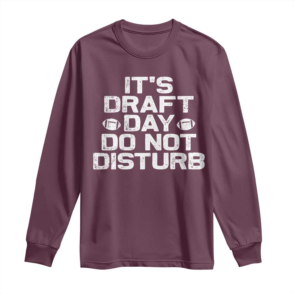 Funny Fantasy Football Long Sleeve Shirt It's Draft Day Do Not Disturb - Wonder Print Shop