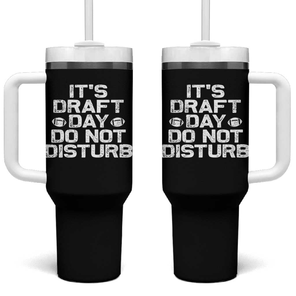 Funny Fantasy Football Tumbler With Handle It's Draft Day Do Not Disturb - Wonder Print Shop
