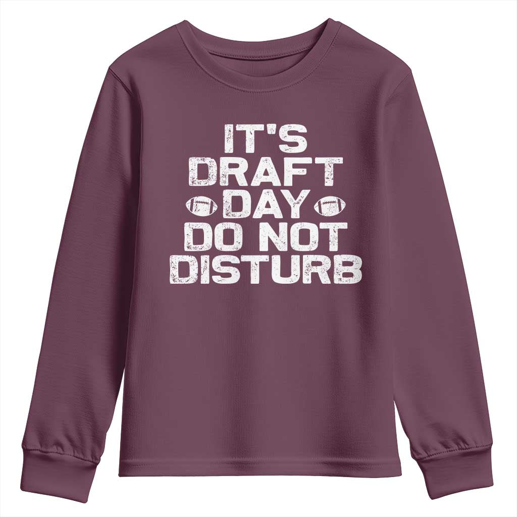 Funny Fantasy Football Youth Sweatshirt It's Draft Day Do Not Disturb - Wonder Print Shop