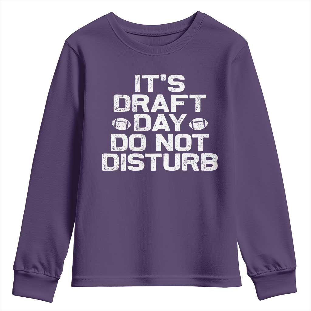 Funny Fantasy Football Youth Sweatshirt It's Draft Day Do Not Disturb - Wonder Print Shop