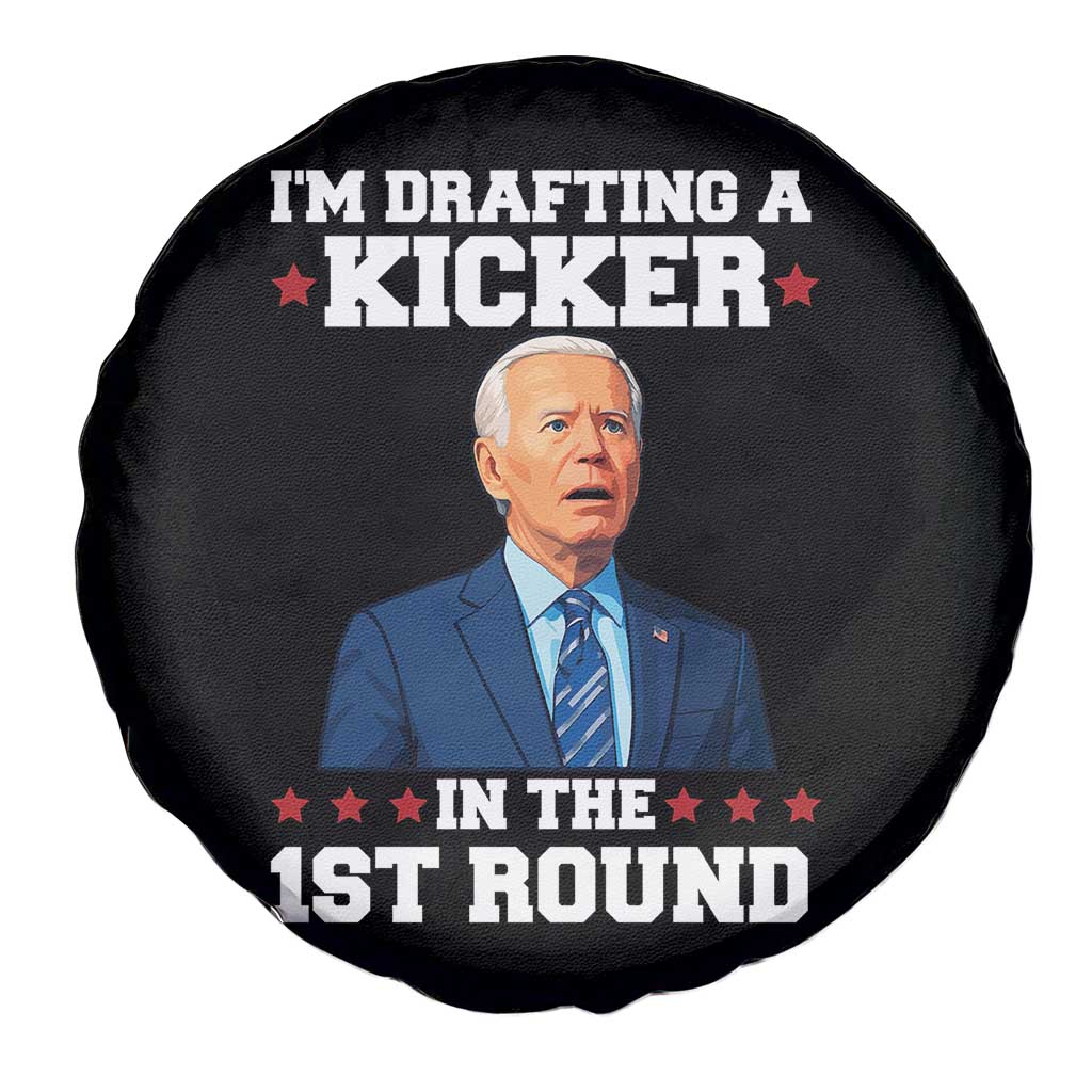 Funny Fantasy Football Spare Tire Cover Joe Biden Confused Drafting Kicker Draft Party - Wonder Print Shop