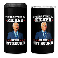 Funny Fantasy Football 4 in 1 Can Cooler Tumbler Joe Biden Confused Drafting Kicker Draft Party - Wonder Print Shop