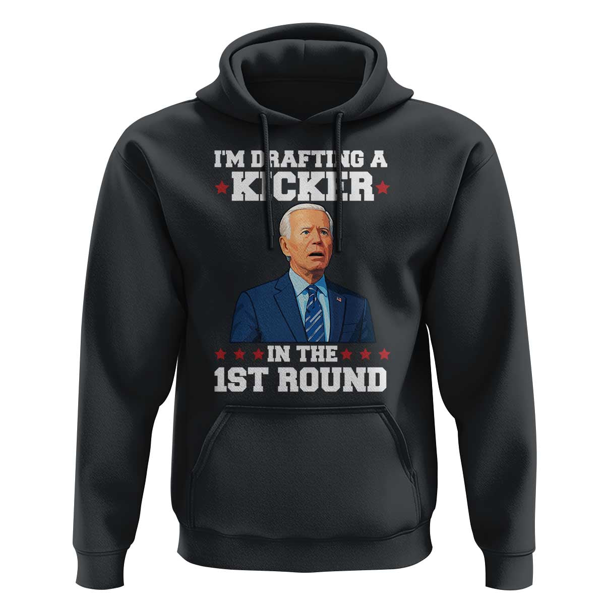 Funny Fantasy Football Hoodie Joe Biden Confused Drafting Kicker Draft Party - Wonder Print Shop