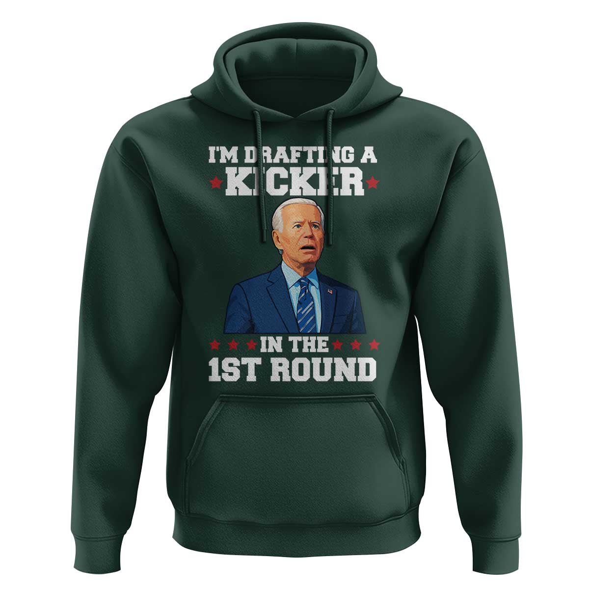 Funny Fantasy Football Hoodie Joe Biden Confused Drafting Kicker Draft Party - Wonder Print Shop