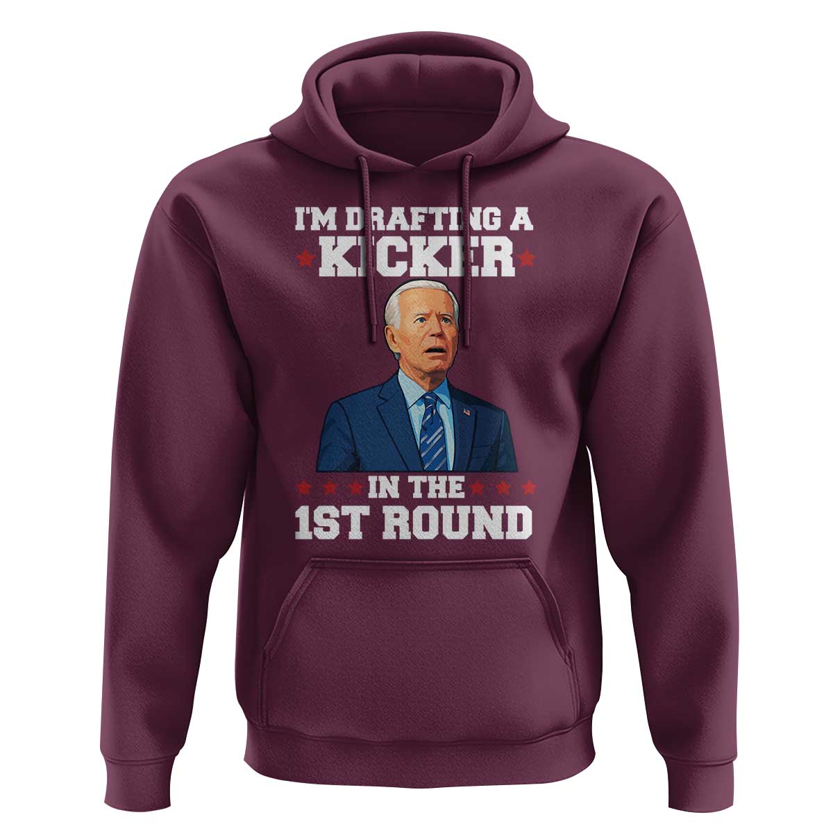 Funny Fantasy Football Hoodie Joe Biden Confused Drafting Kicker Draft Party - Wonder Print Shop