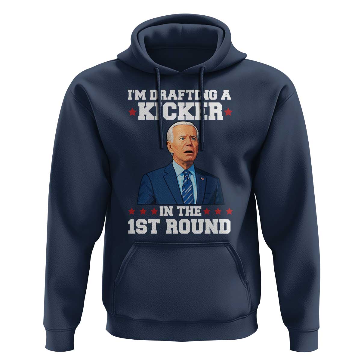 Funny Fantasy Football Hoodie Joe Biden Confused Drafting Kicker Draft Party - Wonder Print Shop