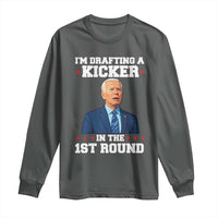 Funny Fantasy Football Long Sleeve Shirt Joe Biden Confused Drafting Kicker Draft Party - Wonder Print Shop