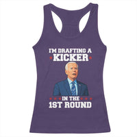 Funny Fantasy Football Racerback Tank Top Joe Biden Confused Drafting Kicker Draft Party - Wonder Print Shop