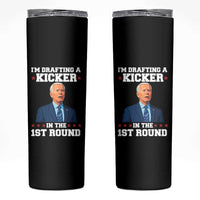 Funny Fantasy Football Skinny Tumbler Joe Biden Confused Drafting Kicker Draft Party - Wonder Print Shop