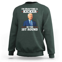 Funny Fantasy Football Sweatshirt Joe Biden Confused Drafting Kicker Draft Party - Wonder Print Shop