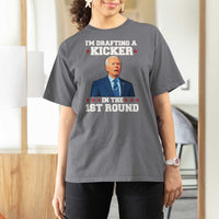 Funny Fantasy Football T Shirt For Women Joe Biden Confused Drafting Kicker Draft Party - Wonder Print Shop