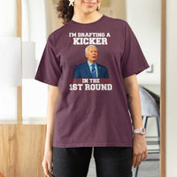 Funny Fantasy Football T Shirt For Women Joe Biden Confused Drafting Kicker Draft Party - Wonder Print Shop