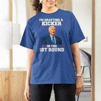 Funny Fantasy Football T Shirt For Women Joe Biden Confused Drafting Kicker Draft Party - Wonder Print Shop