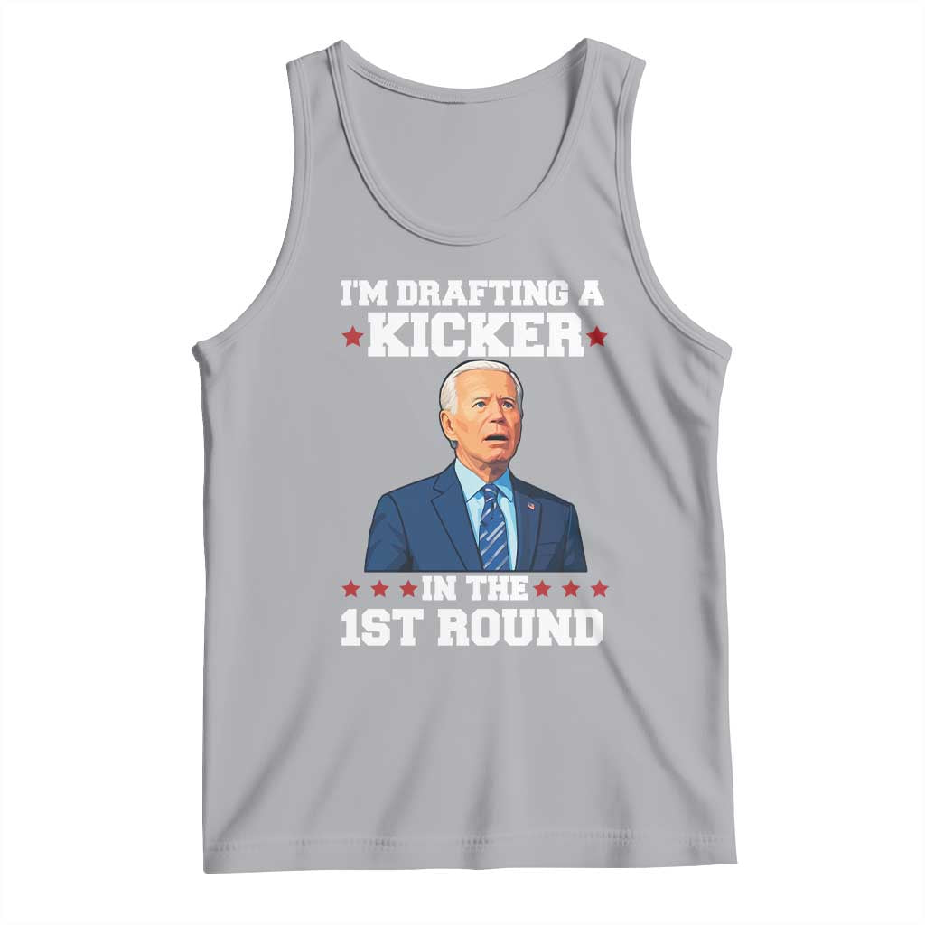 Funny Fantasy Football Tank Top Joe Biden Confused Drafting Kicker Draft Party - Wonder Print Shop