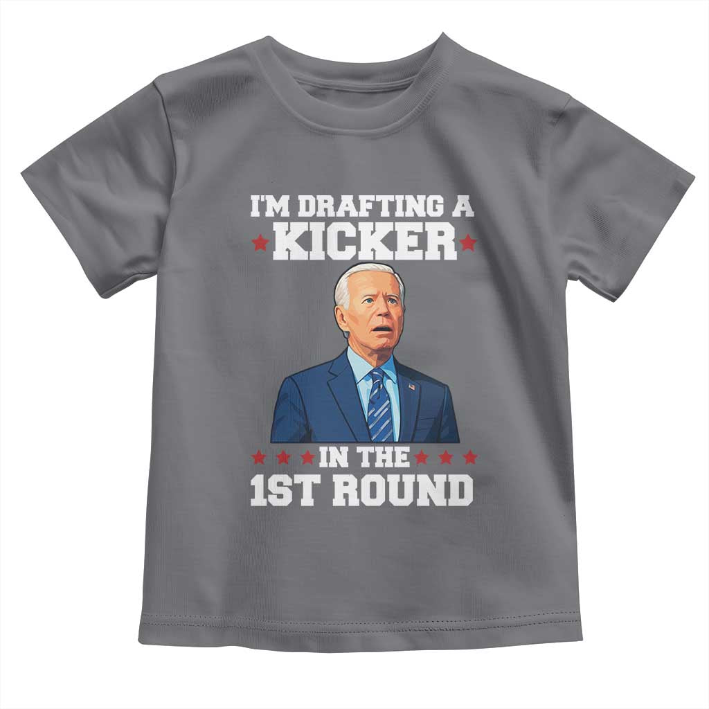 Funny Fantasy Football Toddler T Shirt Joe Biden Confused Drafting Kicker Draft Party - Wonder Print Shop