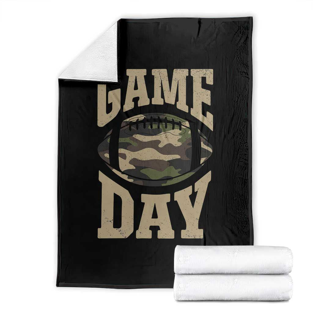 Game Day Football Throw Blanket Funny Sunday Retro Camo Camouflage - Wonder Print Shop