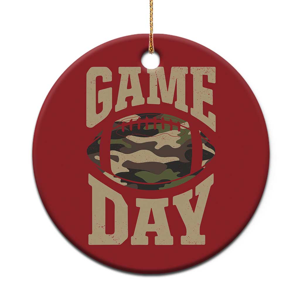 Game Day Football Christmas Ornament Funny Sunday Retro Camo Camouflage - Wonder Print Shop