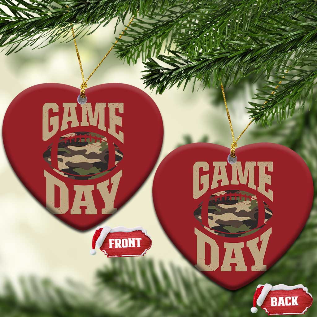Game Day Football Christmas Ornament Funny Sunday Retro Camo Camouflage - Wonder Print Shop