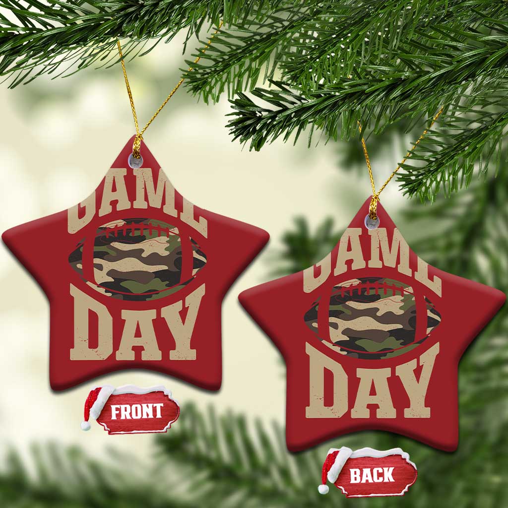 Game Day Football Christmas Ornament Funny Sunday Retro Camo Camouflage - Wonder Print Shop