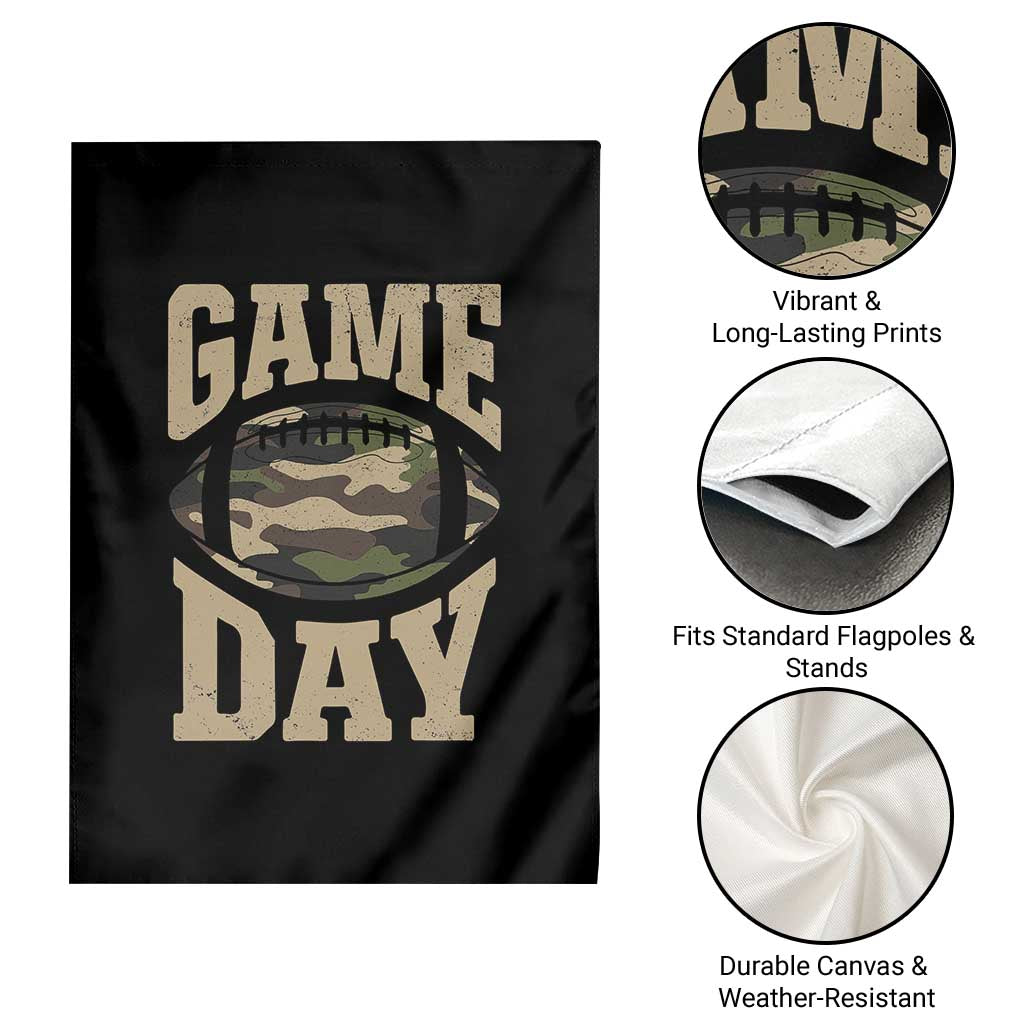 Game Day Football Garden Flag Funny Sunday Retro Camo Camouflage - Wonder Print Shop