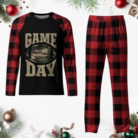 Game Day Football Plaid Pajama Set Funny Sunday Retro Camo Camouflage - Wonder Print Shop