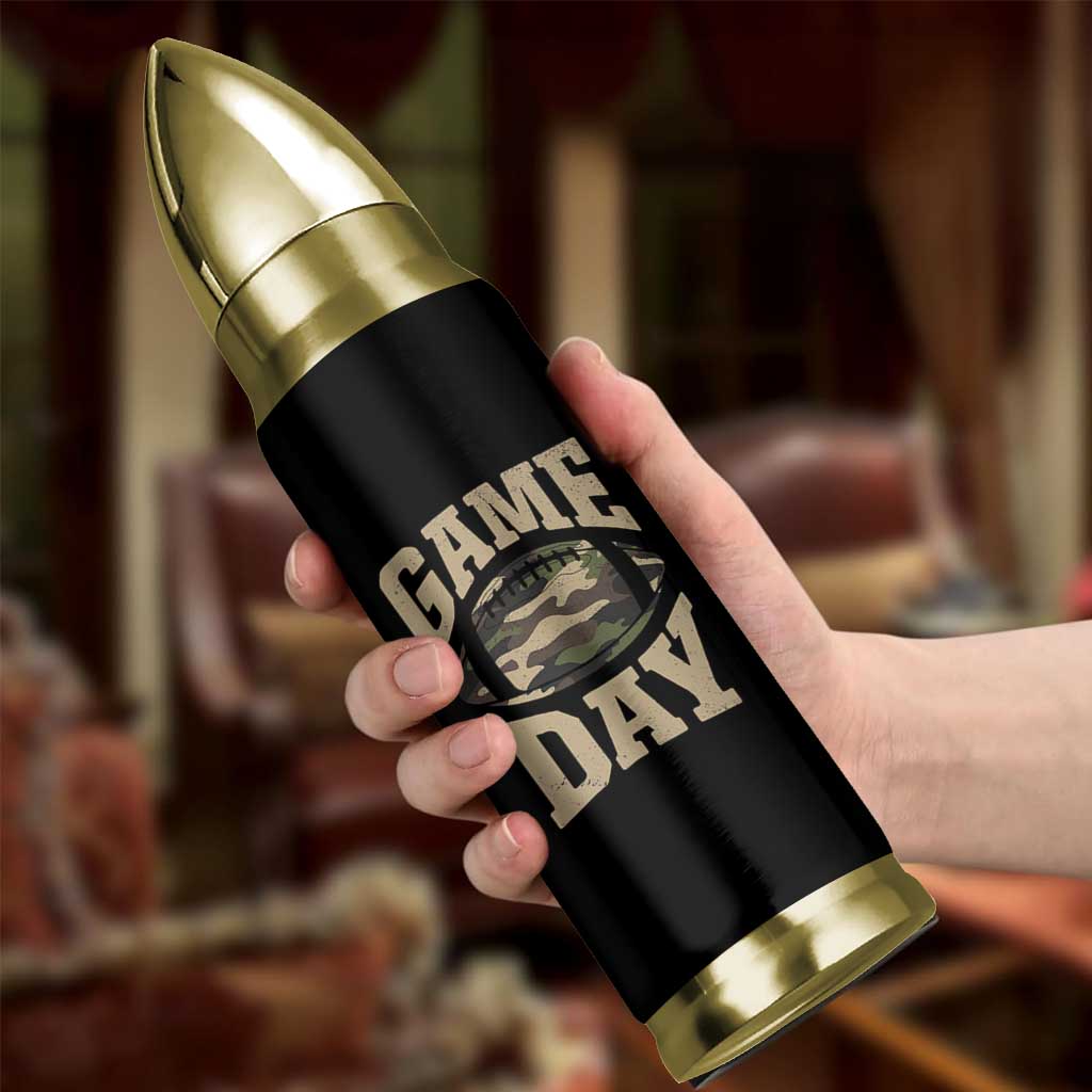 Game Day Football Bullet Tumbler Funny Sunday Retro Camo Camouflage - Wonder Print Shop