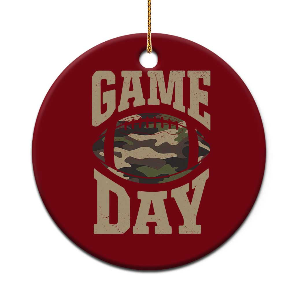 Game Day Football Ceramic Ornament Funny Sunday Retro Camo Camouflage - Wonder Print Shop