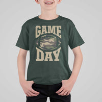 Game Day Football T Shirt For Kid Funny Sunday Retro Camo Camouflage - Wonder Print Shop
