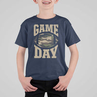 Game Day Football T Shirt For Kid Funny Sunday Retro Camo Camouflage - Wonder Print Shop
