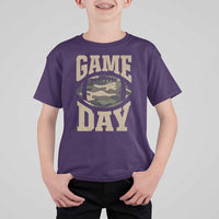 Game Day Football T Shirt For Kid Funny Sunday Retro Camo Camouflage - Wonder Print Shop