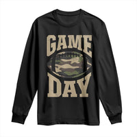 Game Day Football Long Sleeve Shirt Funny Sunday Retro Camo Camouflage - Wonder Print Shop