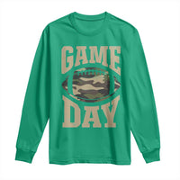 Game Day Football Long Sleeve Shirt Funny Sunday Retro Camo Camouflage - Wonder Print Shop
