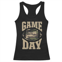 Game Day Football Racerback Tank Top Funny Sunday Retro Camo Camouflage - Wonder Print Shop