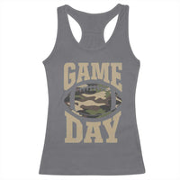 Game Day Football Racerback Tank Top Funny Sunday Retro Camo Camouflage - Wonder Print Shop