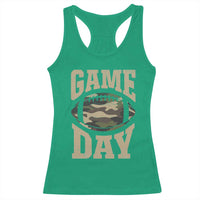 Game Day Football Racerback Tank Top Funny Sunday Retro Camo Camouflage - Wonder Print Shop