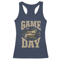 Game Day Football Racerback Tank Top Funny Sunday Retro Camo Camouflage - Wonder Print Shop