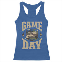 Game Day Football Racerback Tank Top Funny Sunday Retro Camo Camouflage - Wonder Print Shop