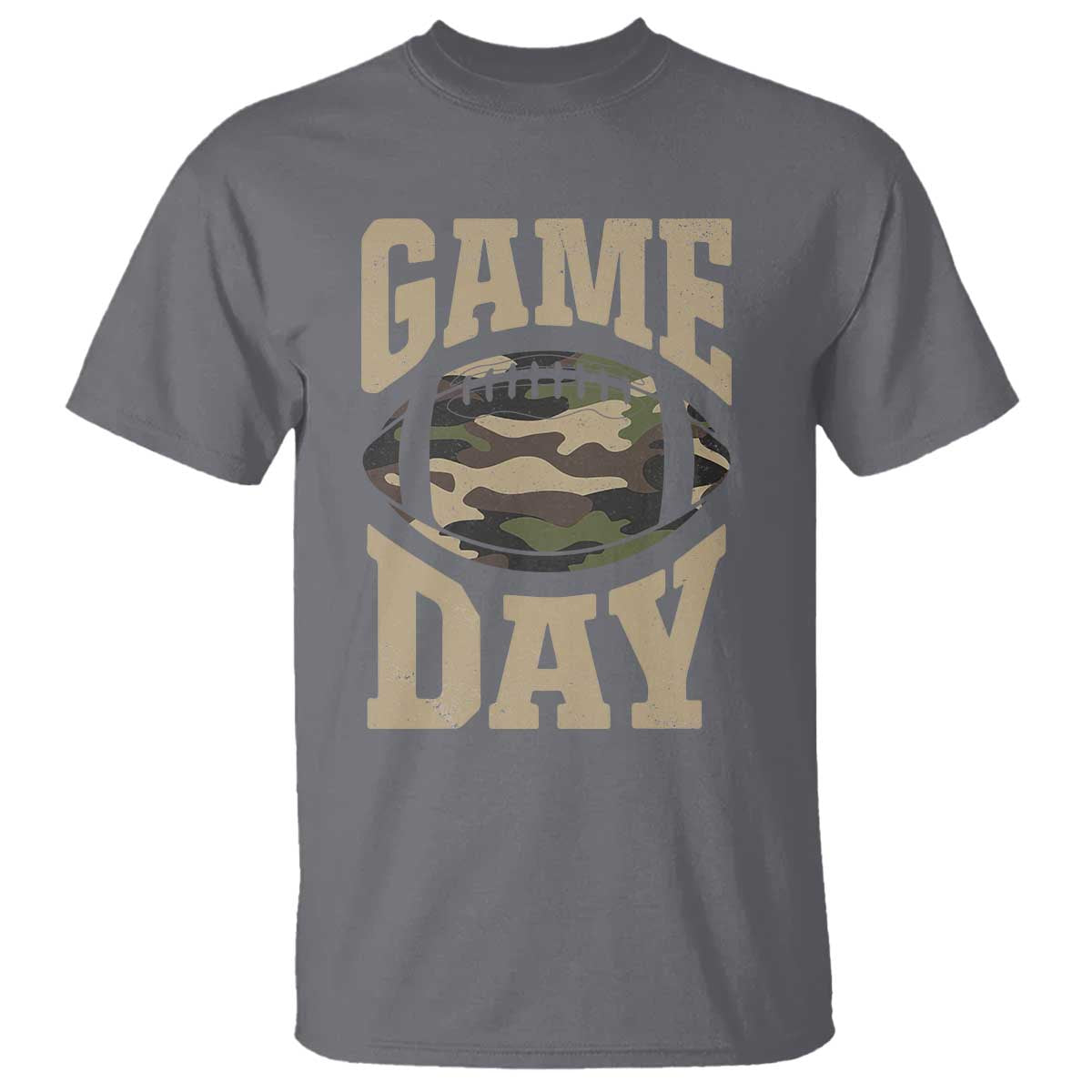 Game Day Football T Shirt Funny Sunday Retro Camo Camouflage - Wonder Print Shop