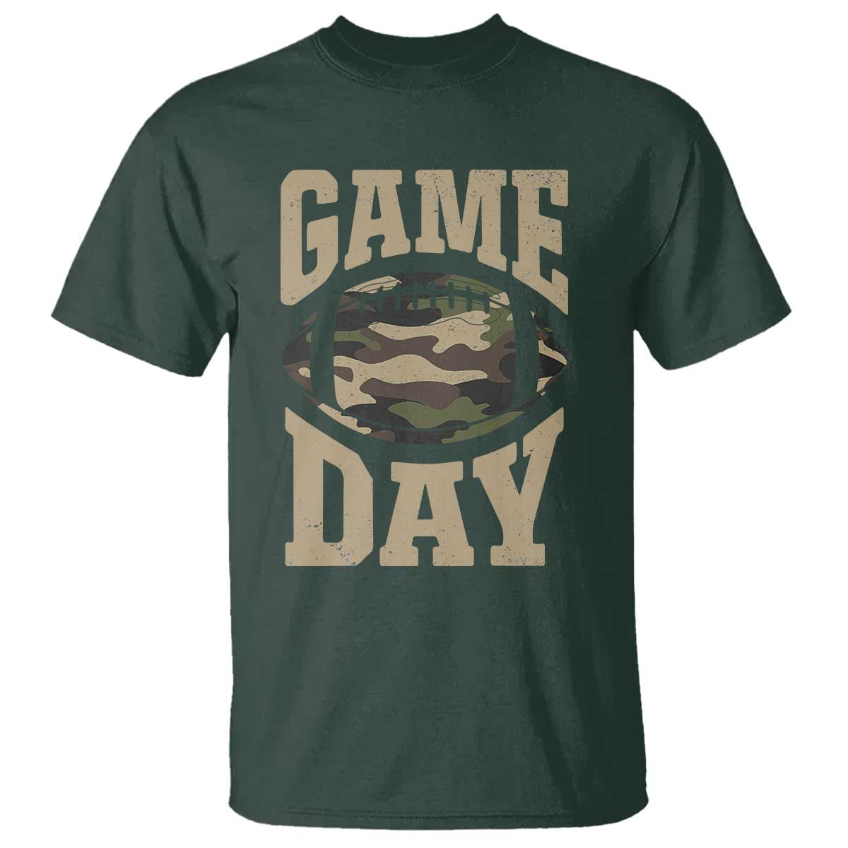 Game Day Football T Shirt Funny Sunday Retro Camo Camouflage - Wonder Print Shop