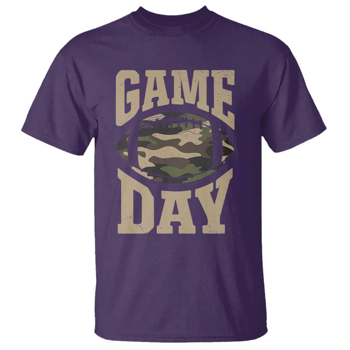Game Day Football T Shirt Funny Sunday Retro Camo Camouflage - Wonder Print Shop